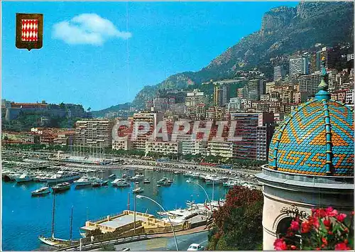 Cartes postales moderne Monaco Monte Carlo Vue du quartier La Condamine du Palais Princier depuis Monte Carlo