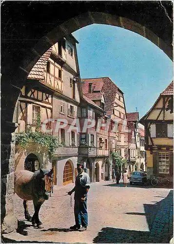 Moderne Karte L'Alsace Pittoresque Vue pittoresque sur un joli village Alsacien
