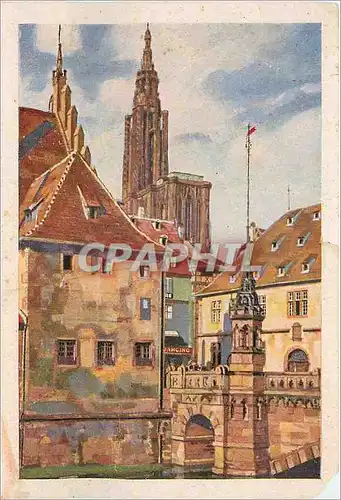 Cartes postales moderne Strasbourg Pont du Corbeu et la Cathedrale