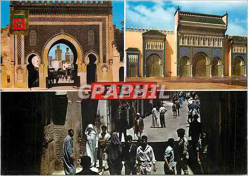 Cartes postales moderne Fes Portes du Palais Royal Porte de Boujehaud Rue de la Medecina