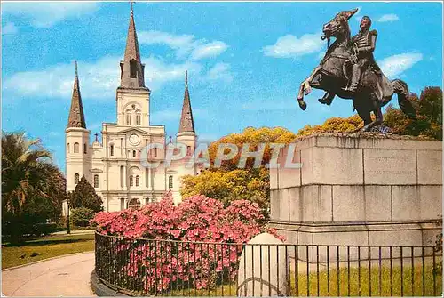 Cartes postales moderne St Louis Cathedral and Jackson Monument