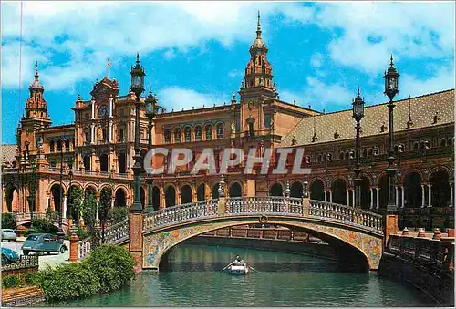 Cartes postales moderne Sevilla Place d'Espagne Vue partielle