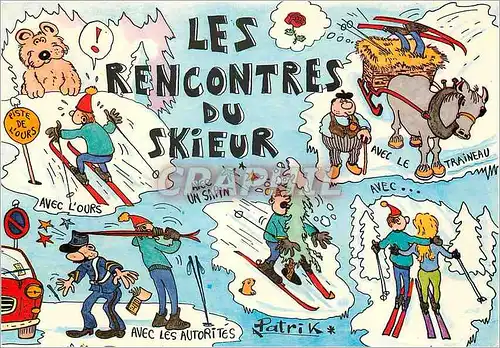 Cartes postales moderne Images de Chez nous en hiver Les rencontres du Skier