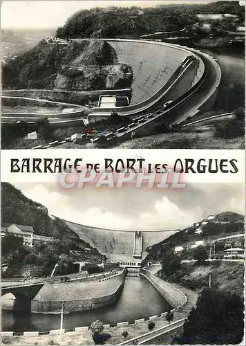 Moderne Karte Gorges de la Dordogne Correze Cantal Barrage de Bort les Orgues Vue d'ensemble