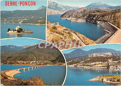 Cartes postales moderne Lac de Serre Poncon Hautes Alpes Chapelle St Michel de Prunieres Barrage Pont de Savines