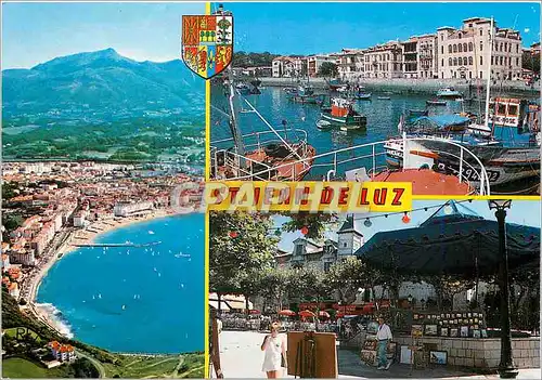 Cartes postales moderne St Jean de Luz PA Vue generale avec la Rhune Le port et la maison de l'Infante