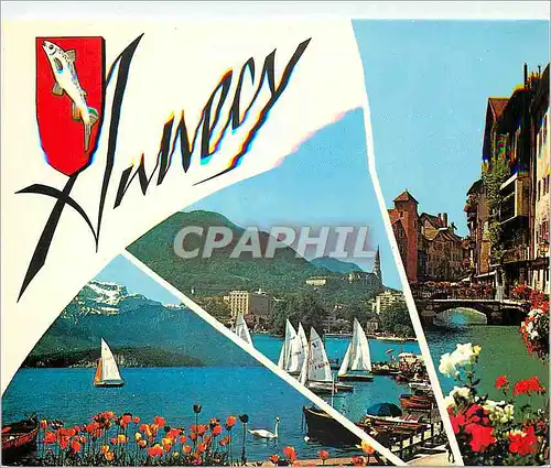 Cartes postales moderne Annecy Hte Savoie Le Lac et la Tournette Basilique de la Visitation