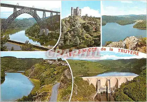 Moderne Karte Gorges de la Truyere Viaduct de Garabit Chateau d'Alleuze