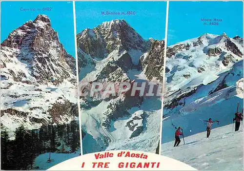 Moderne Karte Valle d'Aosta I tre giganti