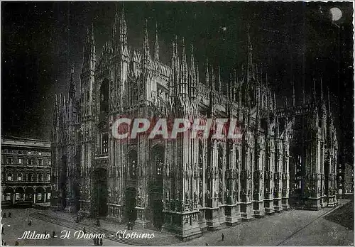 Moderne Karte Milano Il Duomo Notturno