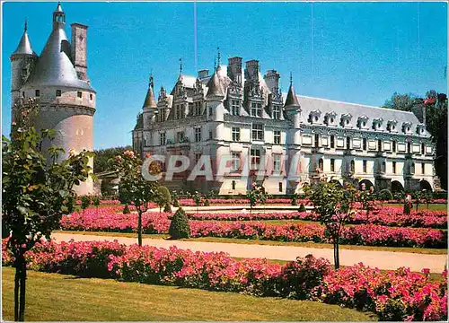 Moderne Karte Chenonceaux Indre et Loire Le chateau et la tour des Marques