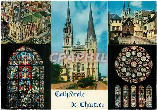 Moderne Karte Cathedrale de Chartres Eure et Loir La Cathedrale vue d'avion