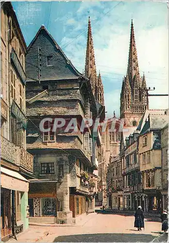 Cartes postales moderne Quimper La rue Kerean et ses Maisons