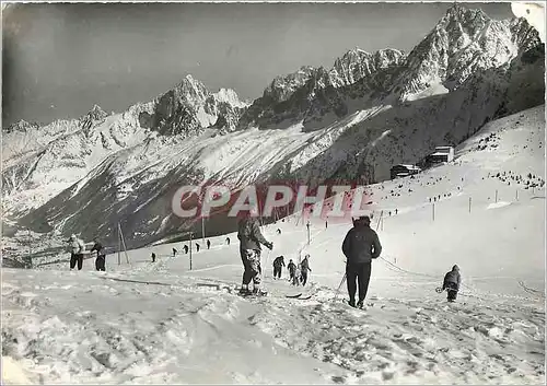 Cartes postales moderne Les Houches Bellevue Hte Savoie Vue generale sur la chaine du Mont Blanc Ski