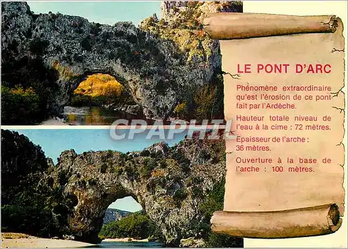 Cartes postales moderne Gorges de l'Ardeche Le Pont d'Arc