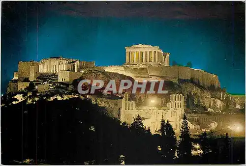 Cartes postales moderne Athenes L'Akropole illuminee