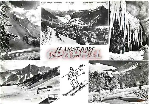 Cartes postales moderne Le Mont Dore Puy de Dome Sancy et Teleferique Vue generale Grande Cascade