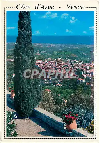 Cartes postales moderne Cote d'Azur Vence AM Vue generale au fond la Mediterrannee