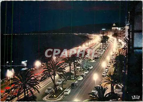 Cartes postales moderne Nice la Nuit La Promenade des Anglais