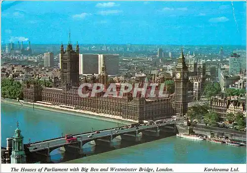 Moderne Karte The Houses of Parliament with Big Ben and Westminster Bridge London