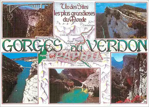 Moderne Karte Les Gorges du Verdon Var Alpes de Haute Provence Un des sites les plus grandioses du monde