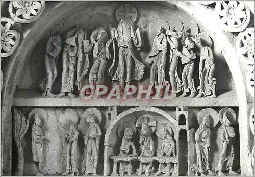 Cartes postales moderne Vezelay Yonne Basilique Sainte Madeleine Le narthex porte nord tympan