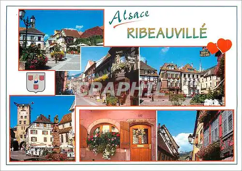 Moderne Karte Ribeauville Haut Rhin La Place La Grande Rue Place de la Sinne