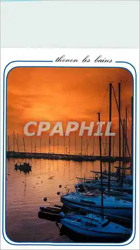 Cartes postales moderne Thonon les Bains Hte Savoie A l'heure ou le crepuscule descend sur le port