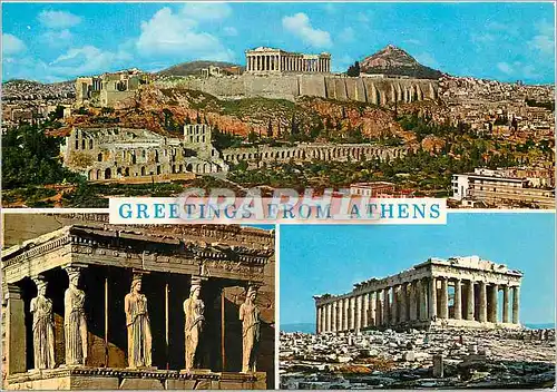 Moderne Karte Greetings from Athens