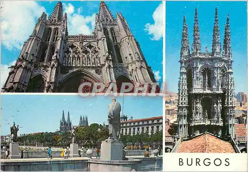 Cartes postales moderne Burgos Clochers et Transept de la Cathedrale et Pont de Saint Paul