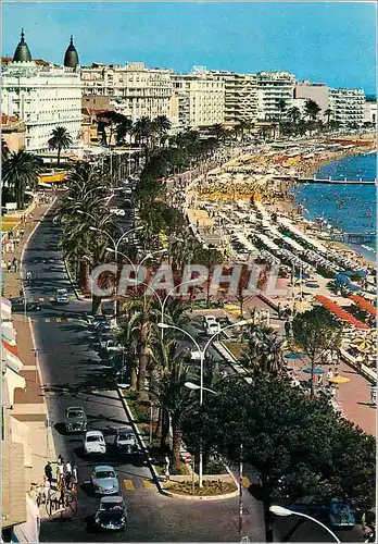 Cartes postales moderne La Cote d'Azur Cannes La Croisette et la Plage