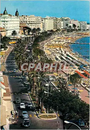 Moderne Karte La Cote d'Azur Cannes La Croisette et la Plage