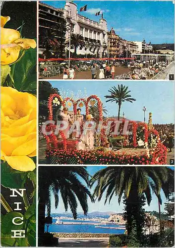 Cartes postales moderne La Cote d'Azur Nice La Promenade des Anglais Bataille de fleurs L'entree du Port