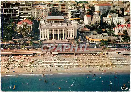 Moderne Karte Cannes AM Vue aerienne sur la plage de la Croisette et le Palais des Festivals