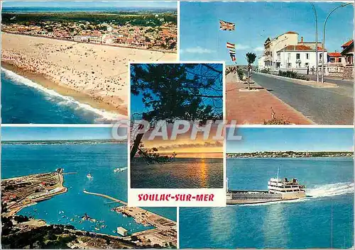 Moderne Karte Soulac sur Mer Gironde La plage Les grands boulevards La Pointe de Grave