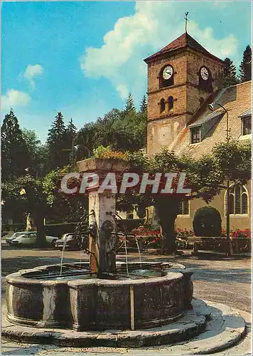 Moderne Karte Samoens L'eglise et la vieille fontaine