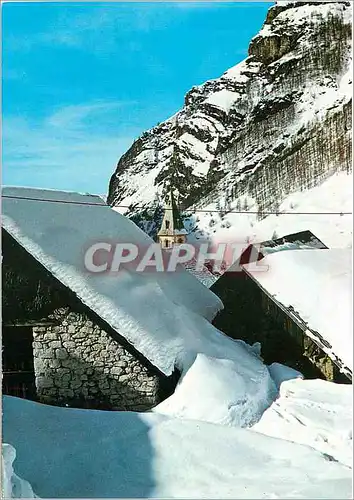 Cartes postales moderne Orcieres Merlette Au fond de la Vallee cache sous la neige le Village de Prapic
