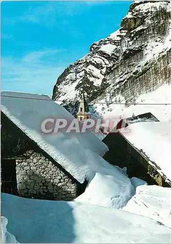 Moderne Karte Orcieres Merlette Au fond de la Vallee cache sous la neige le Village de Prapic