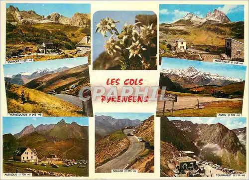 Cartes postales moderne Les Cols Pyreneens Somport Pourtalet Peyresourde Aspen