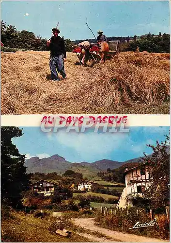 Moderne Karte Au pays basque La Fenaison Maison Basques au pied des Pyrenees