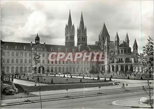 Cartes postales moderne Caen Le Jardin l'Hotel de Ville l'Abbaye aux Hommes et l'Eglise St Etienne