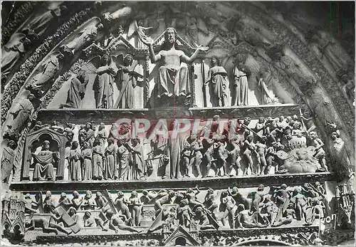 Cartes postales moderne Bourges Cher Tympan du Grand Portail Le Jugement dernier