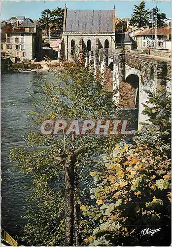 Moderne Karte Saint Junien Haute Vienne La Chapelle Notre Dame et le Pont sur la Vienne