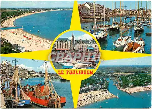 Cartes postales moderne Le Pouliguen La plage et le port Bateaux