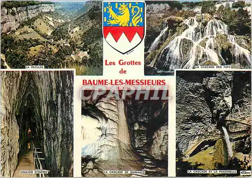 Moderne Karte Les Grottes de Baume Les Messieurs