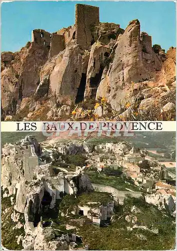 Cartes postales moderne Les Baux de Provence B du Rh Le Rocher et le Chateau
