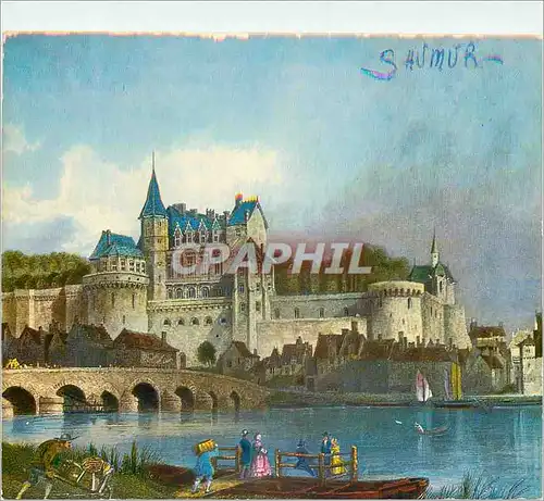 Cartes postales moderne Anjou et Touraine du Temps Jadis Le Chateau d'Amboise et la Loire