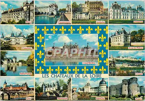 Moderne Karte Les Chateaux de la Loire Ses chateaux