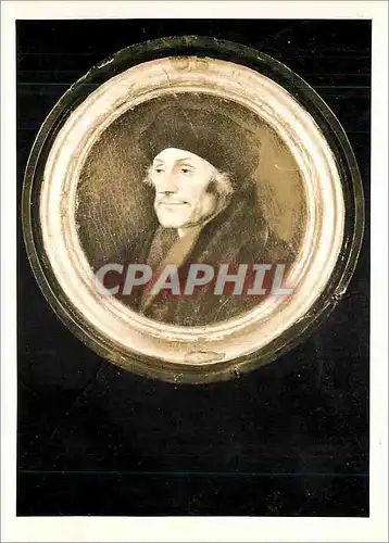 Cartes postales moderne Hans Holbein Bildnis des Erasmus von Rottedam im Rund