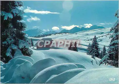 Cartes postales moderne Col des Saisies Savoie L'Arrivee au col et les montagnes du Beaufortin